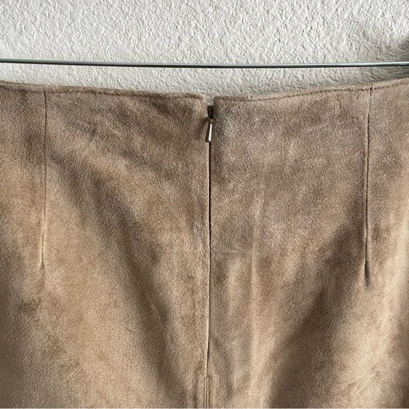 Eddie Bauer Vintage Suede Genuine Leather Tan Maxi Skirt Size 12 - Picture 5 of 15